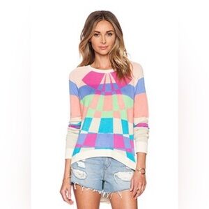 Mara Hoffman Open Neck Open Back Colorblock Aztec Sweater Small EUC!!!